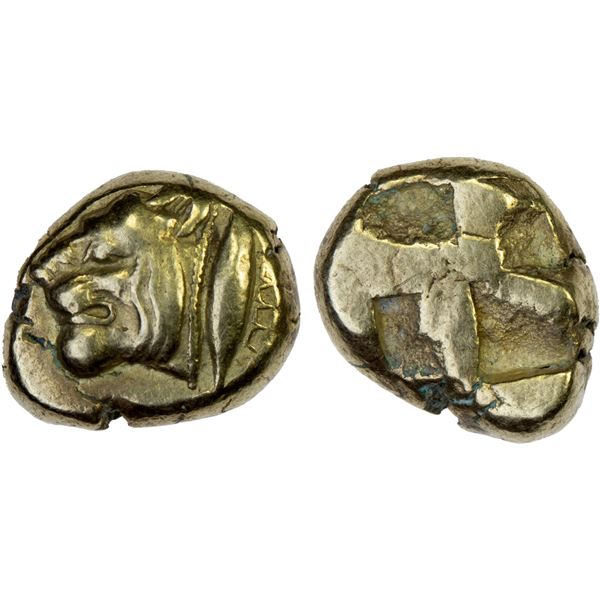 MYSIA: Kyzikos, EL 1/6 stater (hekte) (2.81g), ca. 550-450 BC, Choice VF