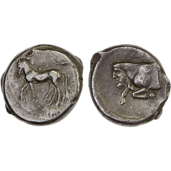 SICILY: Gela, AR tetradrachm (16.84g), ca. 420-415 BC, VF