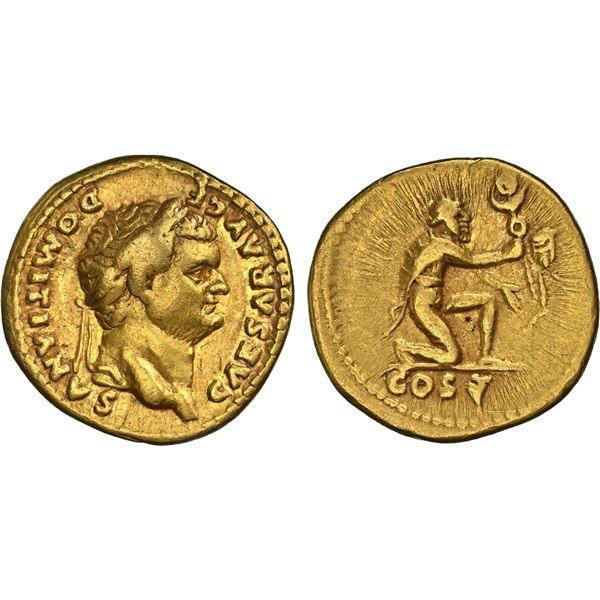 ROMAN EMPIRE: Domitian, as caesar, 69-81 AD, AV aureus (7.26g), Rome, 77-78 AD, NGC Choice Fine