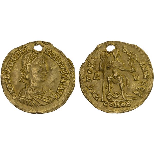 ROMAN EMPIRE: Valentinian III, 425-455 AD, AV solidus (4.30g), Ravenna, 430-445 AD, VF-XF