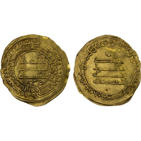 ABBASID: al-Mu'tadid, 892-902, AV dinar (3.65g), al-Rafiqa, AH282, VF-XF