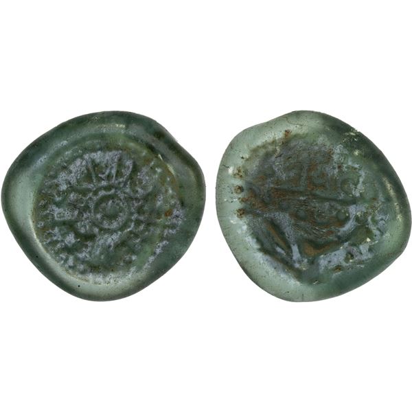 FATIMID: al-Hakim, 996-1021, glass weight (jeton) (2.98g), VF