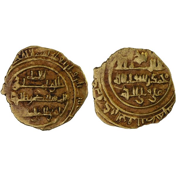 FATIMID: al-Mustansir, 1036-1094, AV 1/4 dinar (0.88g), [Siqilliya], AH46x, Choice VF