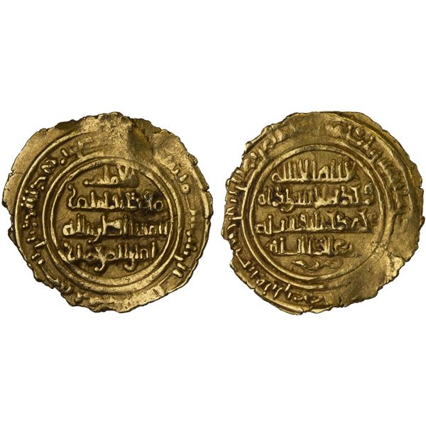 FATIMID: al-Mustansir, 1036-1094, AV 1/4 dinar (1.10g), Siqilliya (Sicily), VF