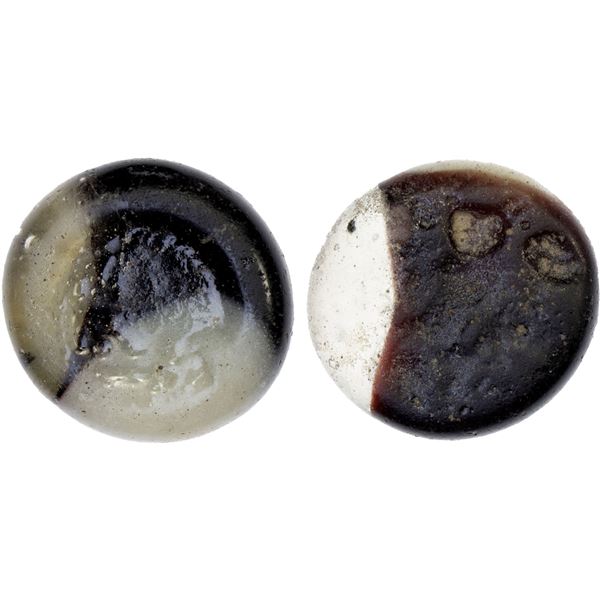 FATIMID: Contemporary imitation, 11th/12th century, glass weight (jeton) (1.50g), crude VF-XF