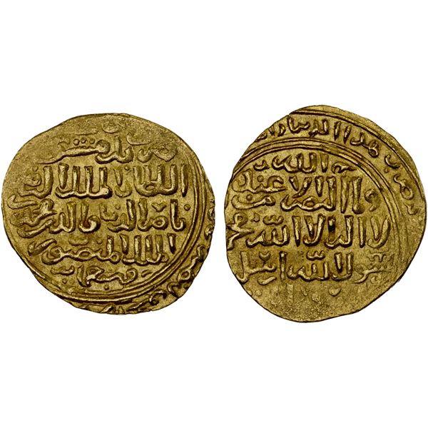 BAHRI MAMLUK: Muhammad I, 3rd reign, 1310-1341, AV dinar (5.44g), Dimashq, AH72x, choice XF