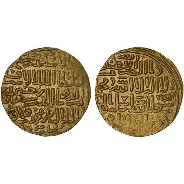 BAHRI MAMLUK: al-Ashraf Sha'ban II, 1363-1376, AV dinar (8.79g), al-Iskandariya, AH767, bold AU