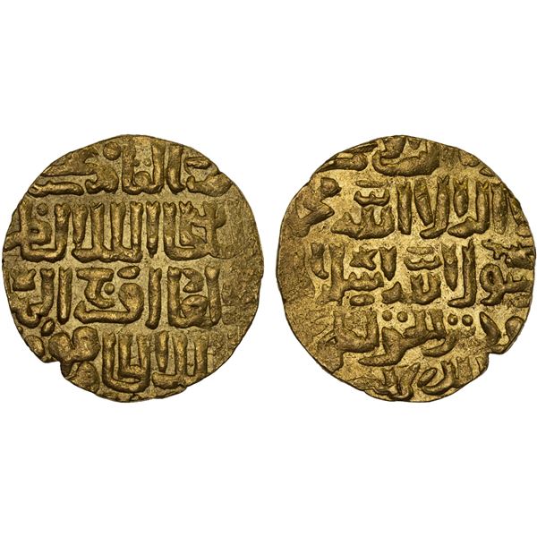BURJI MAMLUK: Faraj, 1399-1405 & 1406-1412, AV dinar (8.51g), al-Qahira, AH(8)10, XF-AU