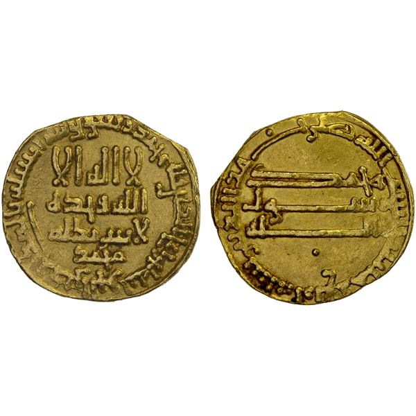 ABBASID OF YEMEN: al-Ma'mun, 813-833, AV dinar (3.76g), NM, AH204, VF-XF