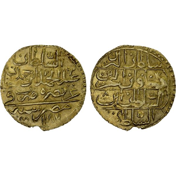 EGYPT: Abdul Hamid I, 1774-1789, AV zeri mahbub (2.58g), Misr, AH1187/8, AU