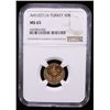 Image 2 : TURKEY: Mehmet V, 1909-1918, AV 50 kurush, AH1327 year 6, NGC MS65