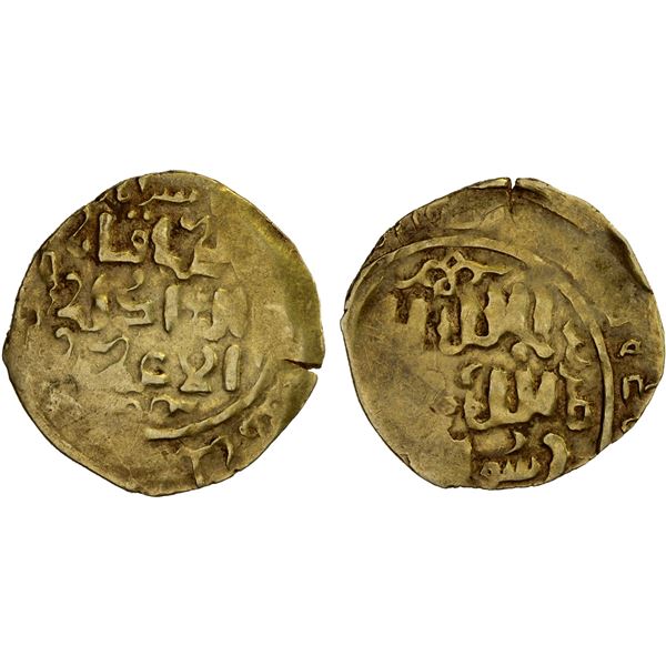 GREAT MONGOLS: Anonymous, ca. 1225-1240, AV dinar (3.12g), Astarabad, ND, VF