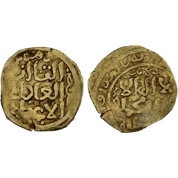GREAT MONGOLS: Anonymous, ca. 1225-1255, AV dinar (3.71g), Dihistan, ND, VF