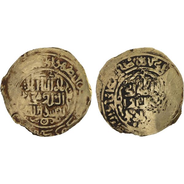 GREAT MONGOLS: Anonymous, ca. 1225-1240, AV dinar (4.06g), MM/NM, ND/DM, VF