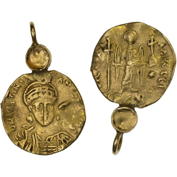 CENTRAL ASIA: Byzantine style, ca. 6th/7th century, AV burial piece (3.21g), VF