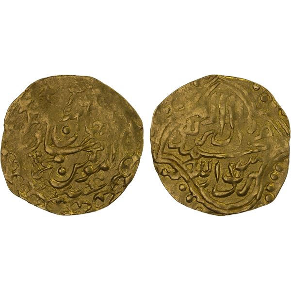 JANID: 'Abd al-Mu'min Khan, 1747-1751, AV tilla (4.66g), NM, ND, XF