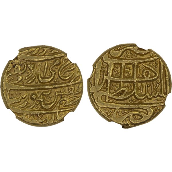 DURRANI: Taimur Shah, 1772-1793, AV mohur, Herat, AH1216, NGC AU50