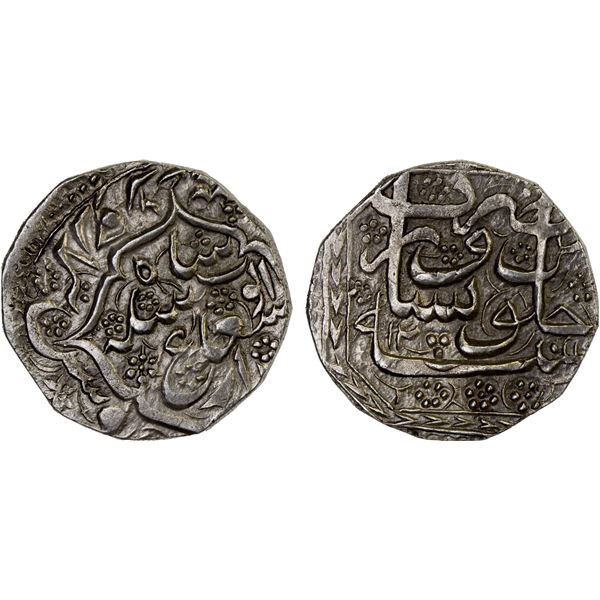 DURRANI: Ayyub Shah, 1817-1829, AR rupee (10.59g), Peshawar, AH(12)46 year 12, XF-AU