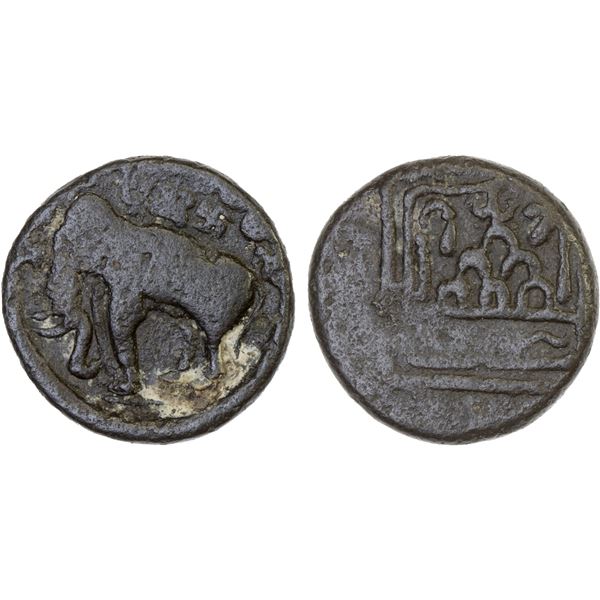 MAHARASTHIS: Shiva Mahahaathi, ca. 200-250 AD, AE broad unit (5.92g), VF