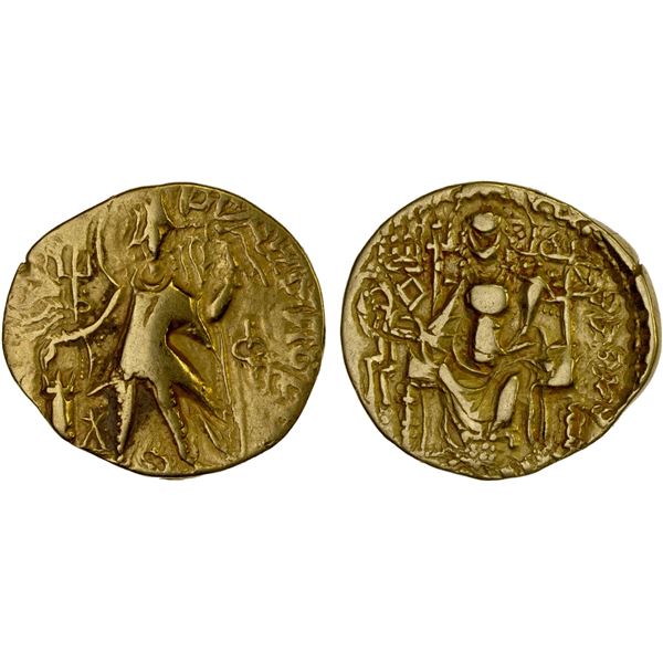 KUSHAN: Vasishka, ca. 247-267, AV dinar (7.68g), F-VF