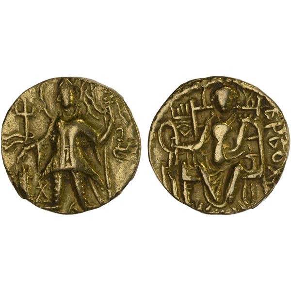 KUSHAN: Vasishka, ca. 247-267, AV dinar (7.70g), VF