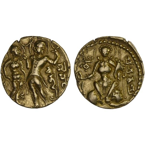 GUPTA: Chandragupta I, 319-343, AV dinar (stater) (7.72g), VF-XF