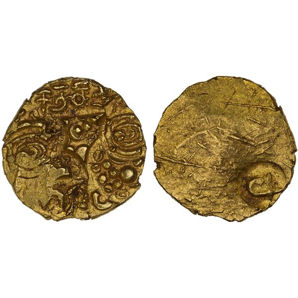 CHALUKYAS: Jagadekamalla II, 1138-1151, AV pagoda (3.42g), XF-AU