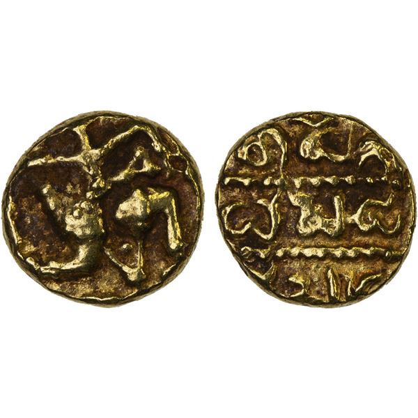 CHALUKYAS OF KALYANA: Somesvara, ca. 1181-1189, AV pagoda (3.54g), XF