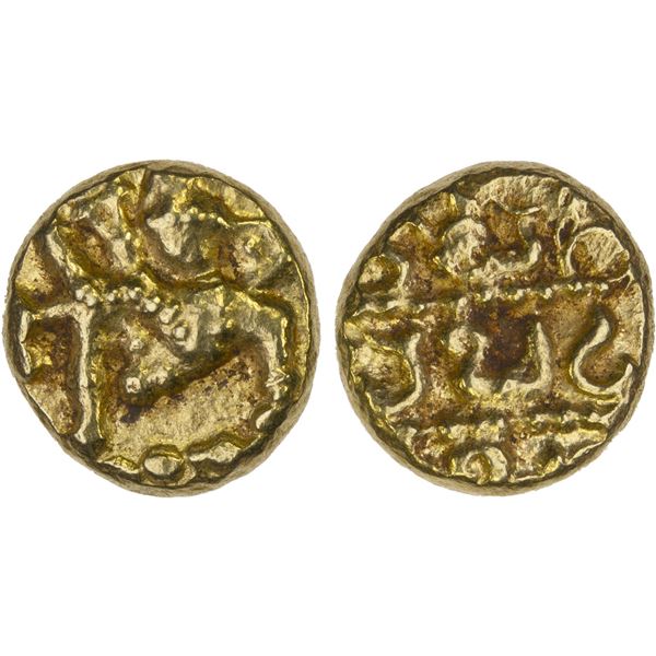 CHALUKYAS OF KALYANA: Somesvara, ca. 1181-1189, AV pagoda (3.56g), XF