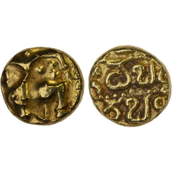 CHALUKYAS OF KALYANA: Somesvara, ca. 1181-1189, AV pagoda (3.54g), XF