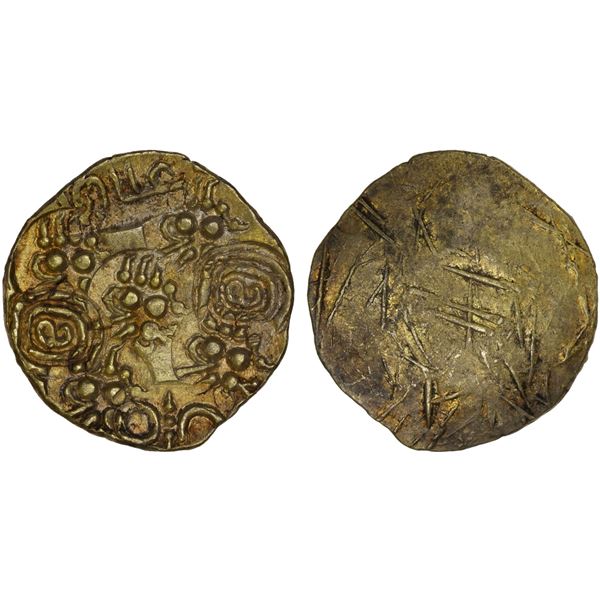 NELLORE: Bhujabala, 13th century, AV pagoda (3.41g), XF