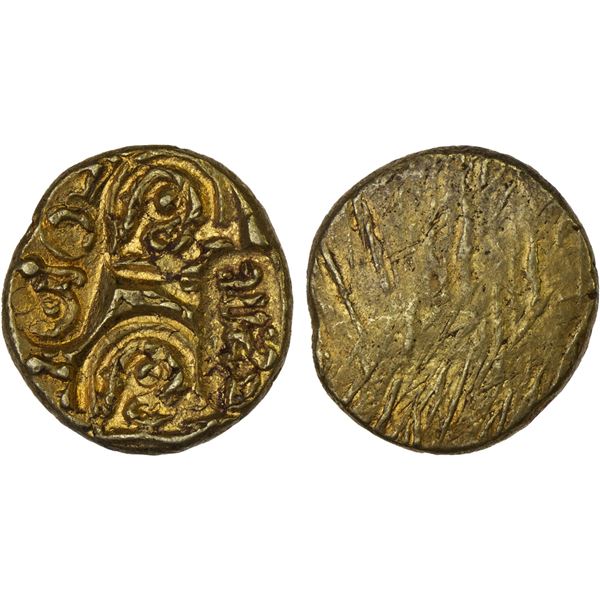 NELLORE: Bhujabala, 13th century, AV pagoda (3.47g), VF-XF