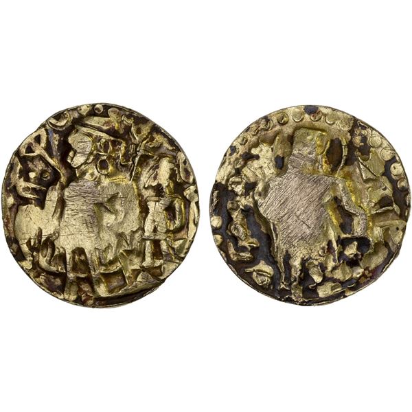 SAMATATA: Anonymous, 5th century or later, AV dinar (6.34g), very crude VF