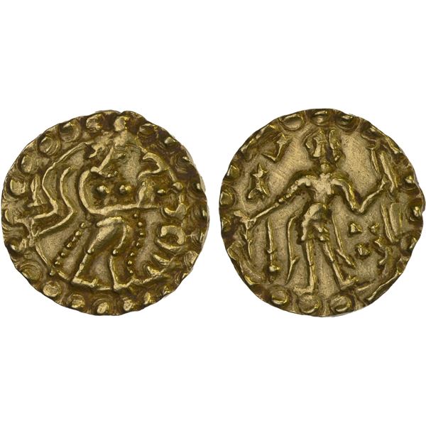 SAMATATA: Vira Chandra, ca. 574-577, AV dinar (5.83g), choice XF