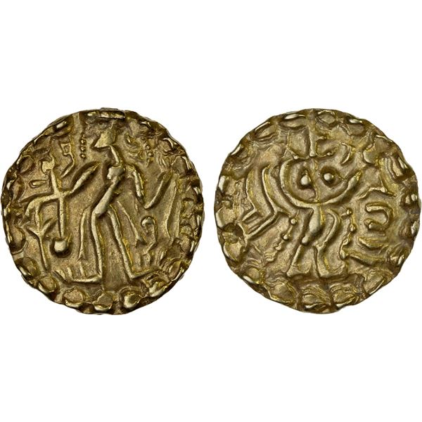 SAMATATA: Rata dynasty, Sridharana, ca. 663-675, AV dinar (5.62g), Choice XF