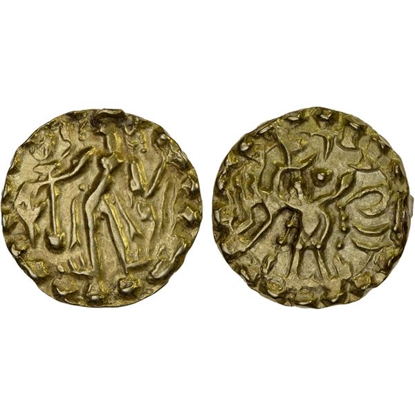 SAMATATA: Rata dynasty, Sridharana, ca. 663-675, AV dinar (5.59g), Choice XF