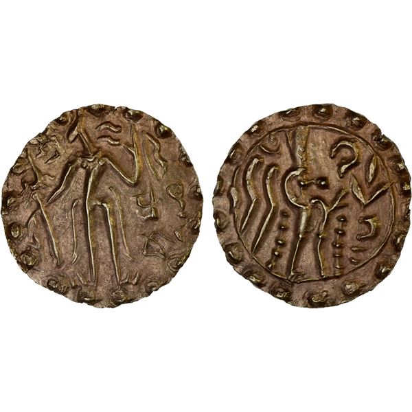SAMATATA: Khadga dynasty, Prithubhata, ca. 695-700, AV dinar (5.57g), XF