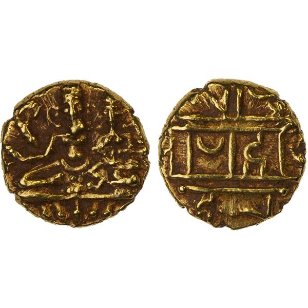 VIJAYANAGAR: Hari Hara II, 1377-1404, AV 1/2 pagoda (1.72g), XF