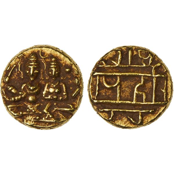 VIJAYANAGAR: Hari Hara II, 1377-1404, AV 1/2 pagoda (1.71g), VF-XF