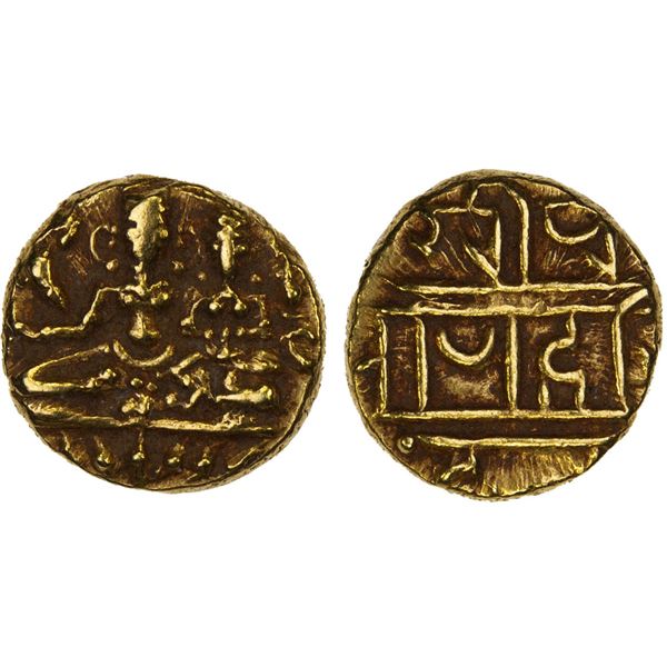 VIJAYANAGAR: Hari Hara II, 1377-1404, AV 1/2 pagoda (1.71g), VF-XF