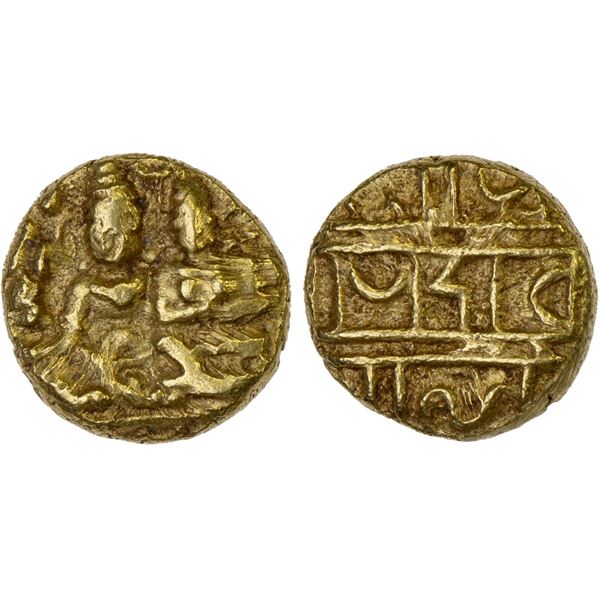 VIJAYANAGAR: Devaraja I, 1406-1422, AV 1/2 pagoda (1.72g), XF