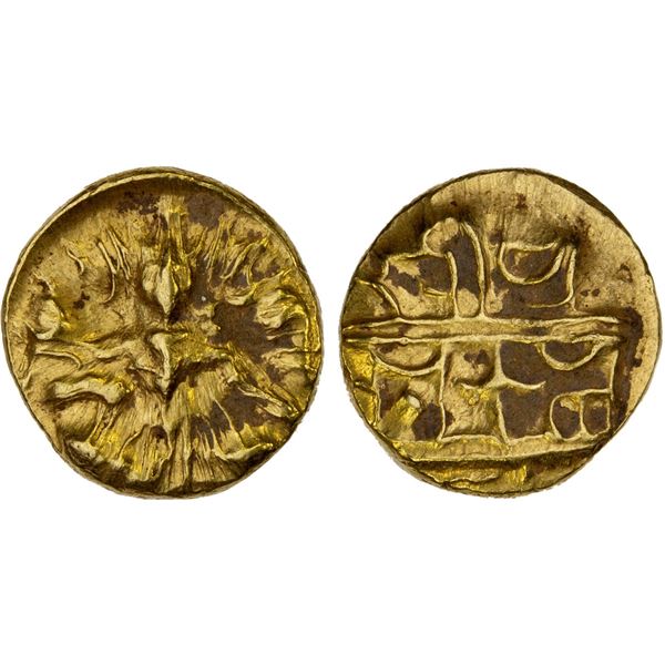 VIJAYANAGAR: Achyutadevaraya, 1530-1542, AV 1/2 pagoda (1.70g), XF