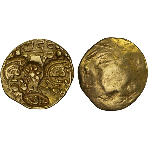 YADAVAS OF DEVAGIRI: Bhillama V, ca. 1185-1193, AV pagoda (3.31g), VF-XF