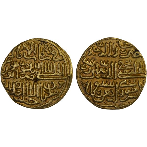 DELHI: Muhammad III b. Tughluq, 1325-1351, AV tanka (10.58g), Delhi, AH741, lovely VF-XF