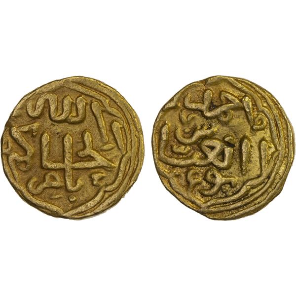 DELHI: Muhammad III b. Tughluq, 1325-1351, AV tanka (11.02g), NM, AH[74]6, bold VF