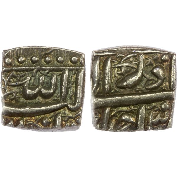 MUGHAL: Akbar I, 1556-1605, AR square 1/2 rupee, Ahmadabad, IE3x, NGC MS62