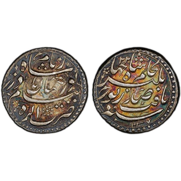 MUGHAL: Jahangir, 1605-1628, AR rupee (11.43g), Agra, AH1037 year 22, PCGS MS62