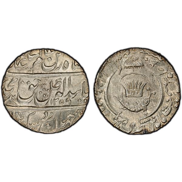 AWADH: Amjad Ali Shah, 1842-1847, AR rupee (11.15g), Lucknow, AH1259 year 2, PCGS MS64