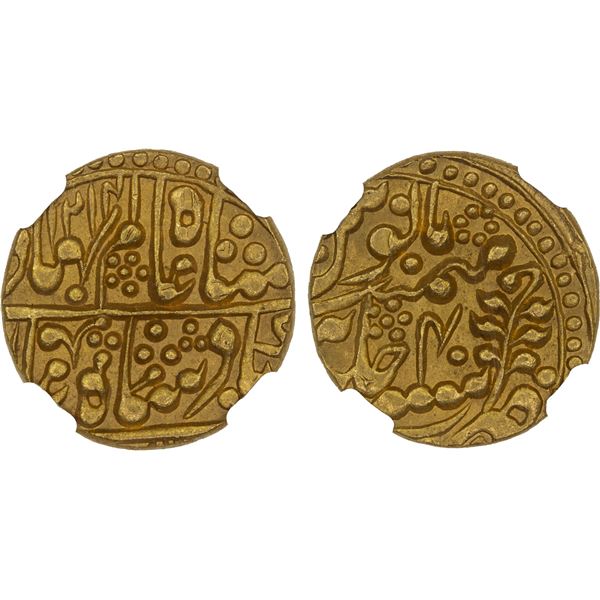 JAIPUR: Pratab Singh, 1778-1803, AV mohur, Sawai Jaipur, AH1214 year 40, NGC MS64