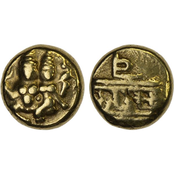 MYSORE: Krishna Raja Wodeyar, 1799-1868, AV pagoda (3.41g), F-VF